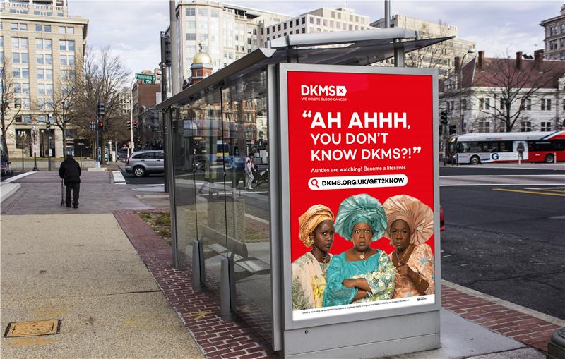 DKMS Advertisement on a bus stop
